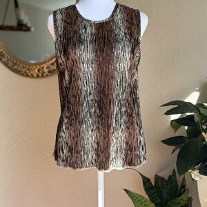 Fred David animal print silk tank top
